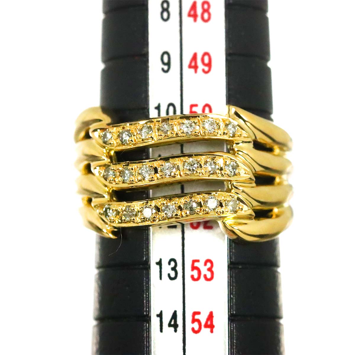 Diamond 0.23ct Ring 18K YG Yellow Gold 750 Size5.75-6(US)