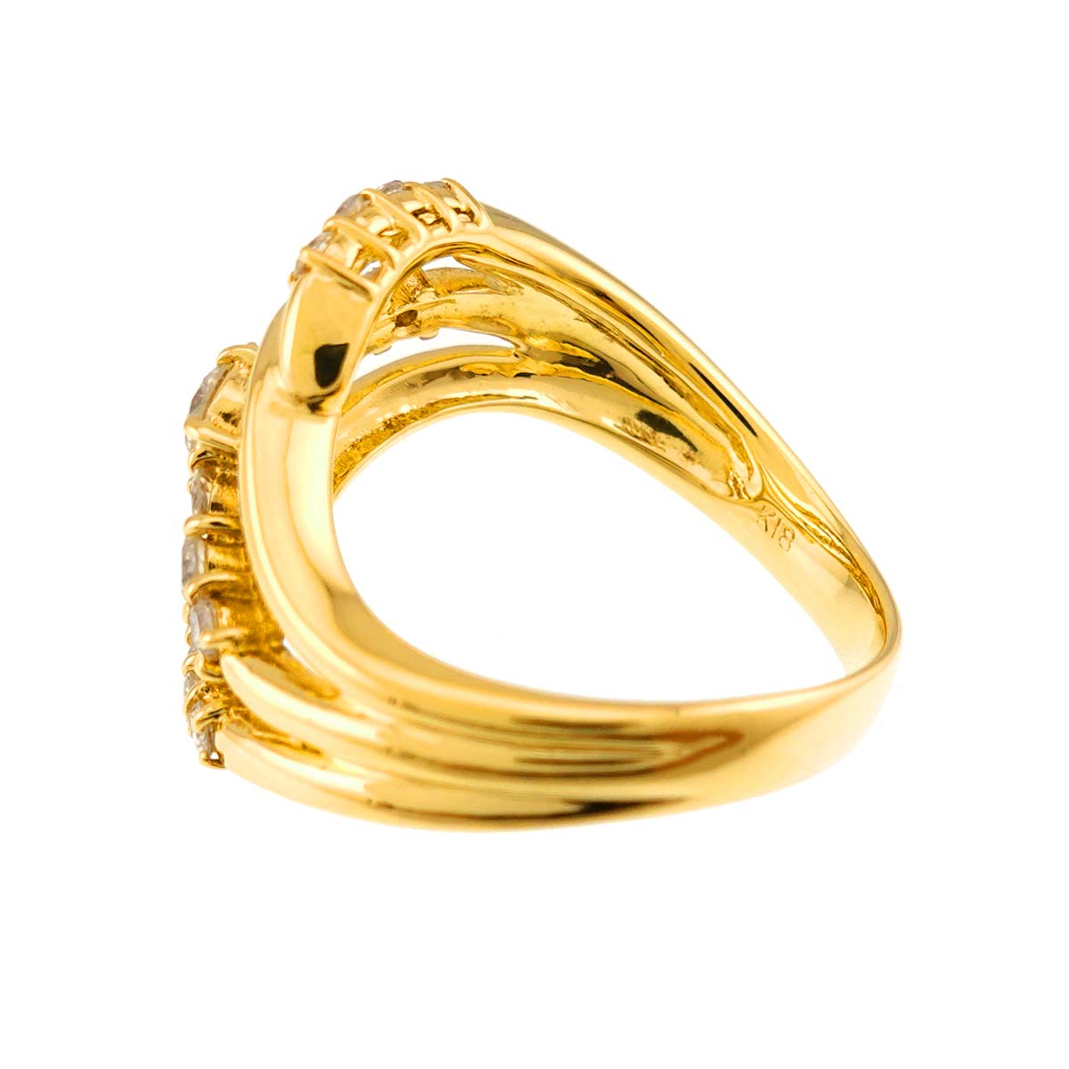 Diamond 0.50ct Ring 18K YG Yellow Gold 750 Size5.5-5.75(US)
