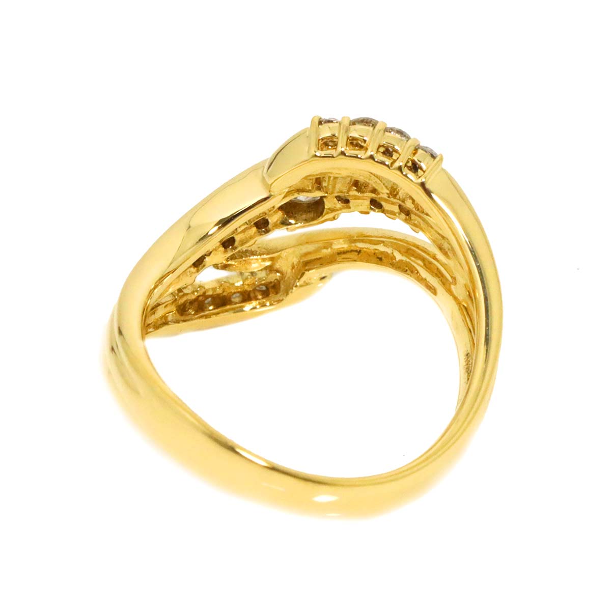 Diamond 0.50ct Ring 18K YG Yellow Gold 750 Size5.5-5.75(US)