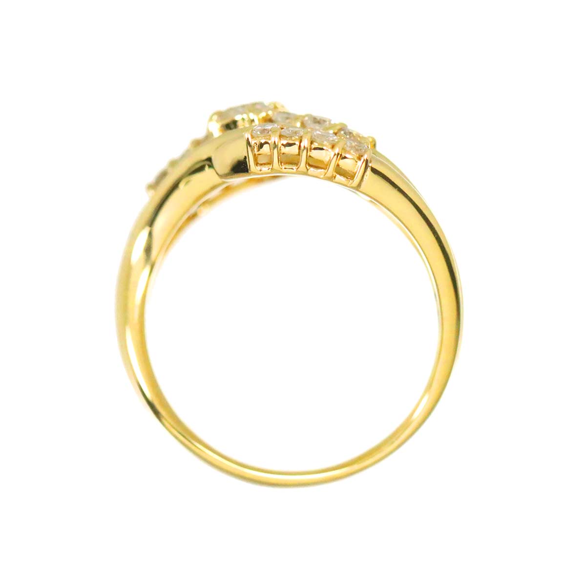 Diamond 0.50ct Ring 18K YG Yellow Gold 750 Size5.5-5.75(US)