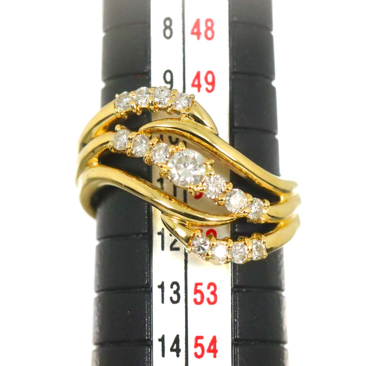 Diamond 0.50ct Ring 18K YG Yellow Gold 750 Size5.5-5.75(US)