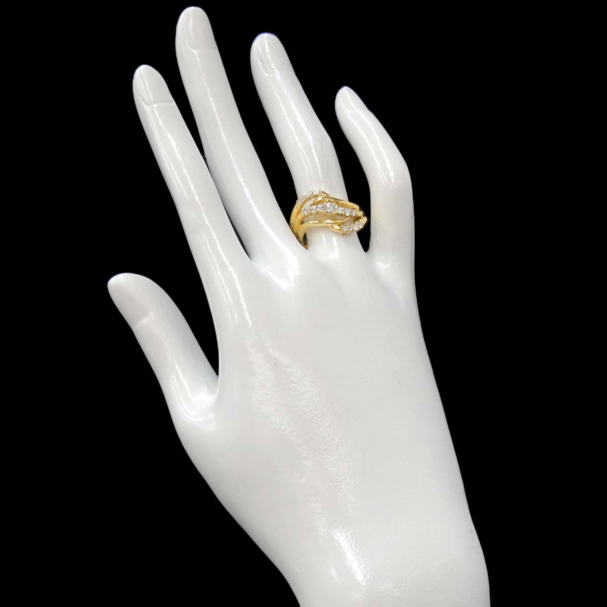 Diamond 0.50ct Ring 18K YG Yellow Gold 750 Size5.5-5.75(US)