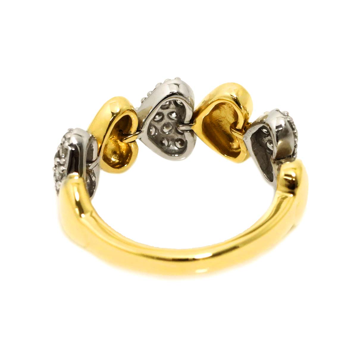 Diamond 0.55ct Ring 18K YG WG Yellow White Gold 750 6(US)
