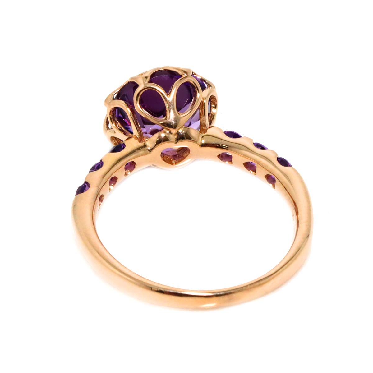 Amethyst Ring 18K PG Pink Gold Size6.25-6.5(US)