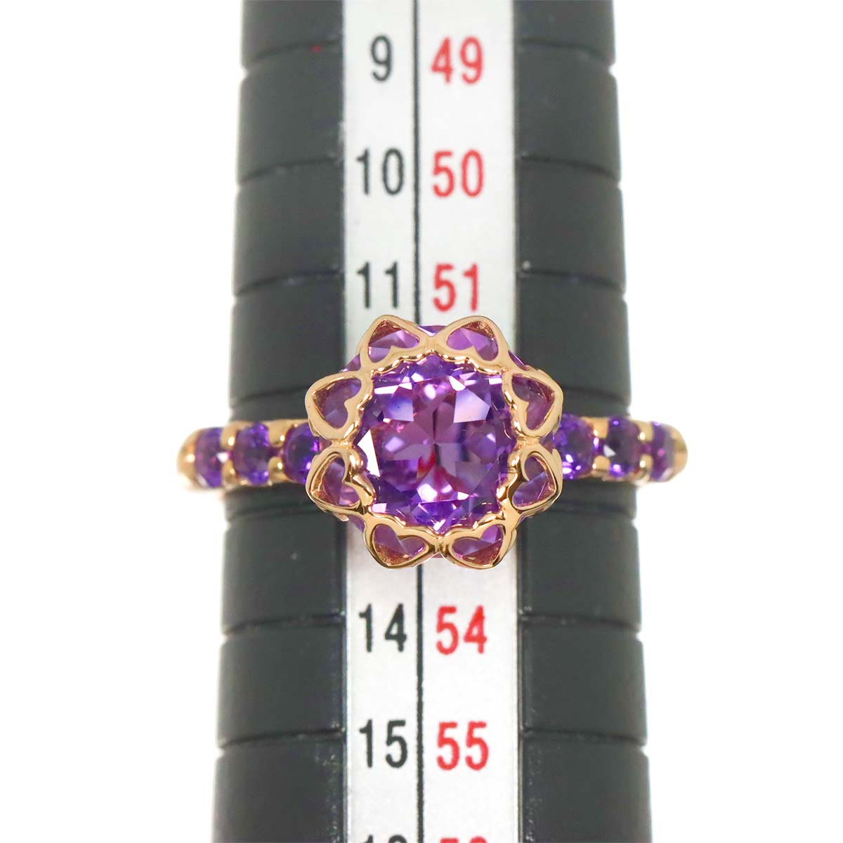 Amethyst Ring 18K PG Pink Gold Size6.25-6.5(US)