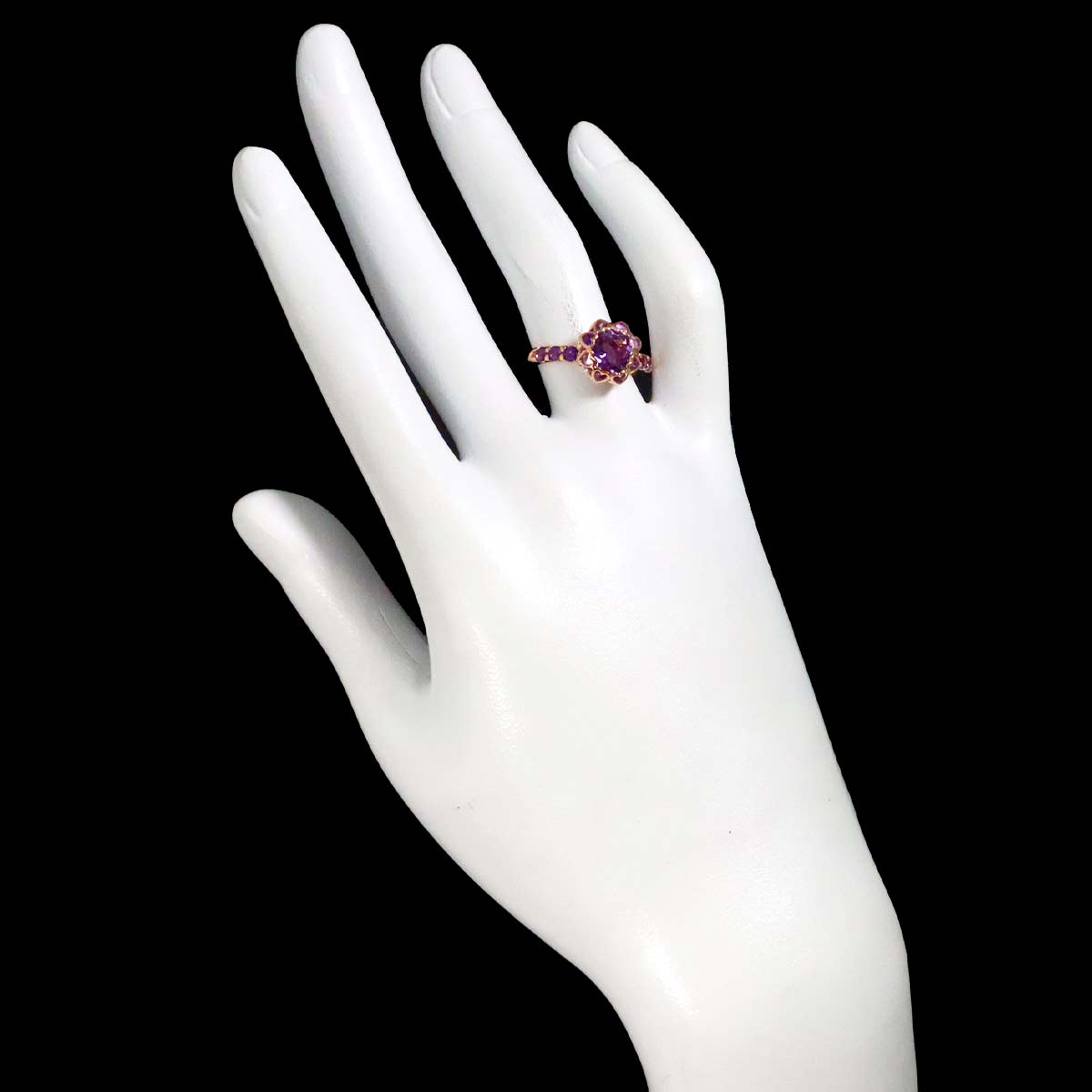 Amethyst Ring 18K PG Pink Gold Size6.25-6.5(US)