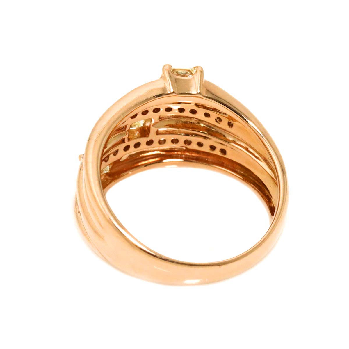 Diamond 0.53ct/0.24ct Ring 18K PG Pink Gold 750 Size5.5-5.75(US)