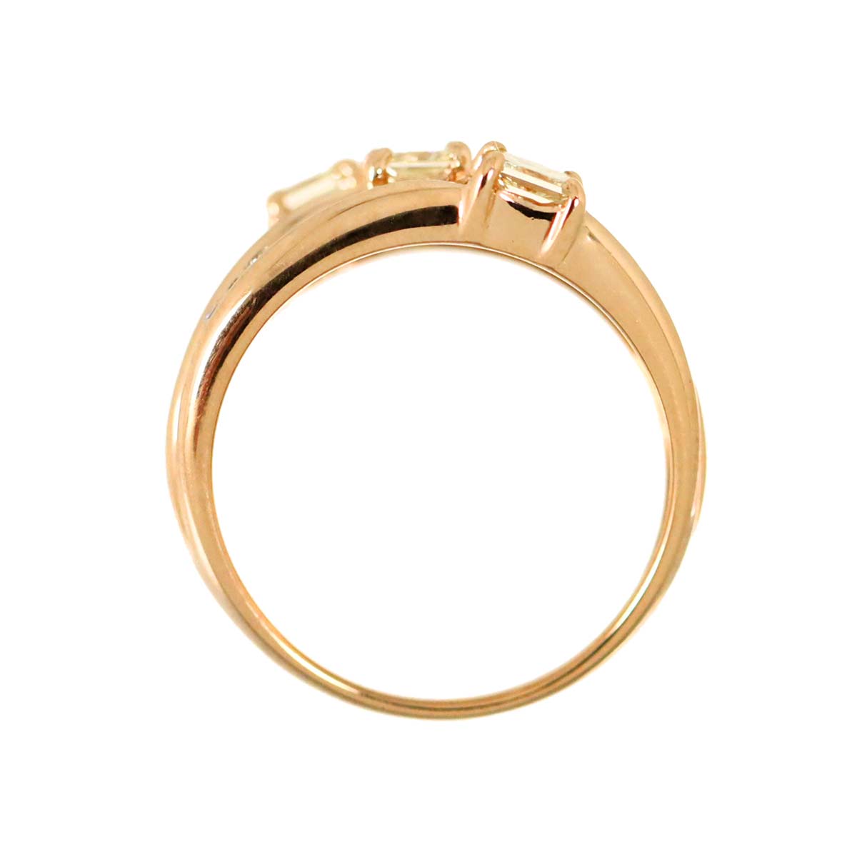 Diamond 0.53ct/0.24ct Ring 18K PG Pink Gold 750 Size5.5-5.75(US)