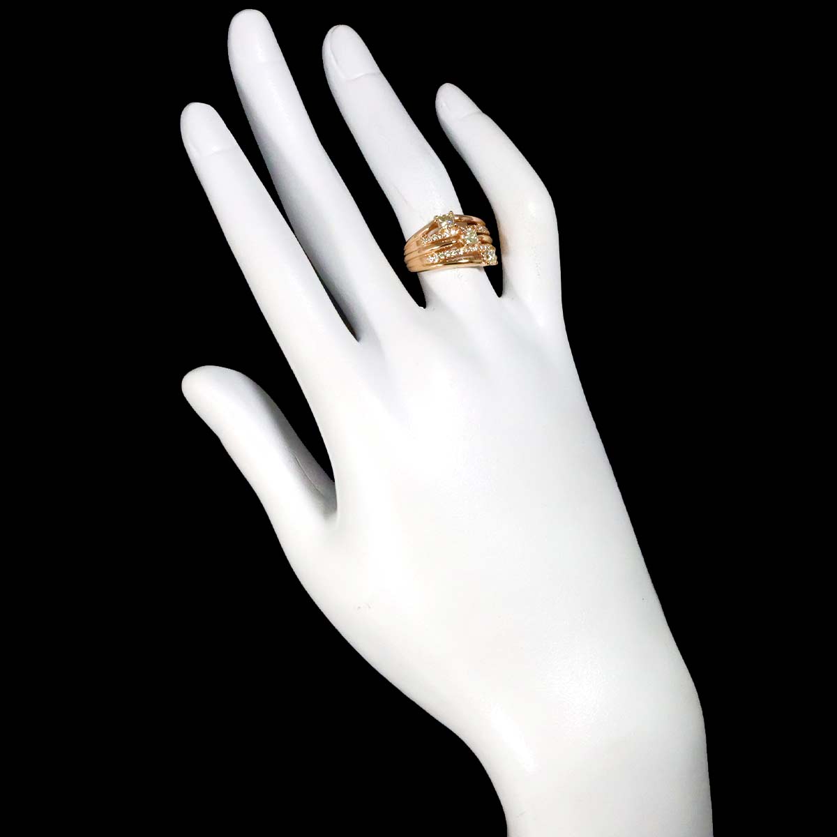 Diamond 0.53ct/0.24ct Ring 18K PG Pink Gold 750 Size5.5-5.75(US)