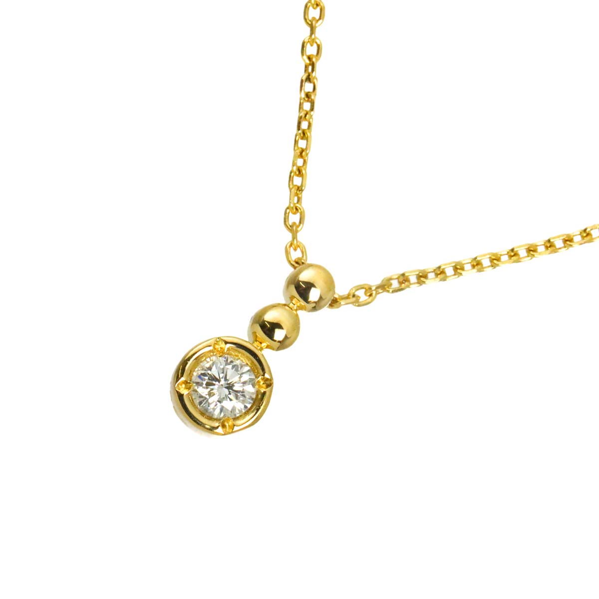 Diamond 0.15ct Necklace 18K YG Yellow Gold 750