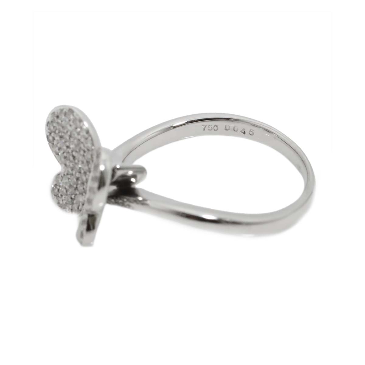 Diamond 0.45ct Ring 18K K18 WG White Gold size6.75(US)
