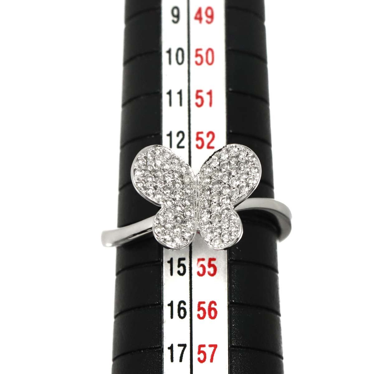 Diamond 0.45ct Ring 18K K18 WG White Gold size6.75(US)
