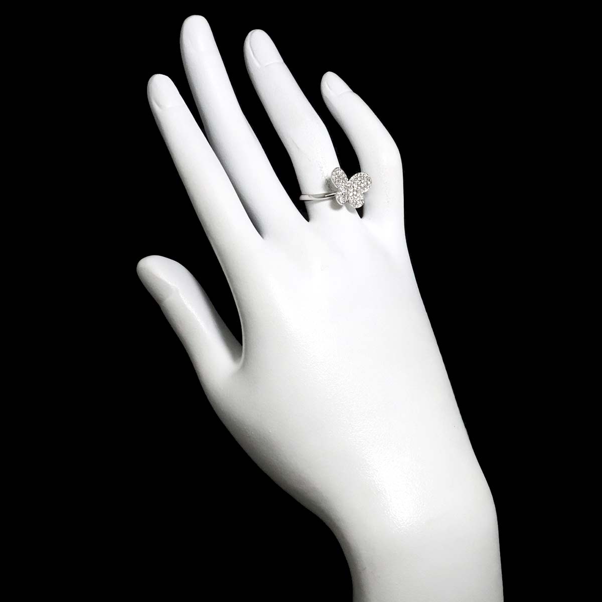 Diamond 0.45ct Ring 18K K18 WG White Gold size6.75(US)