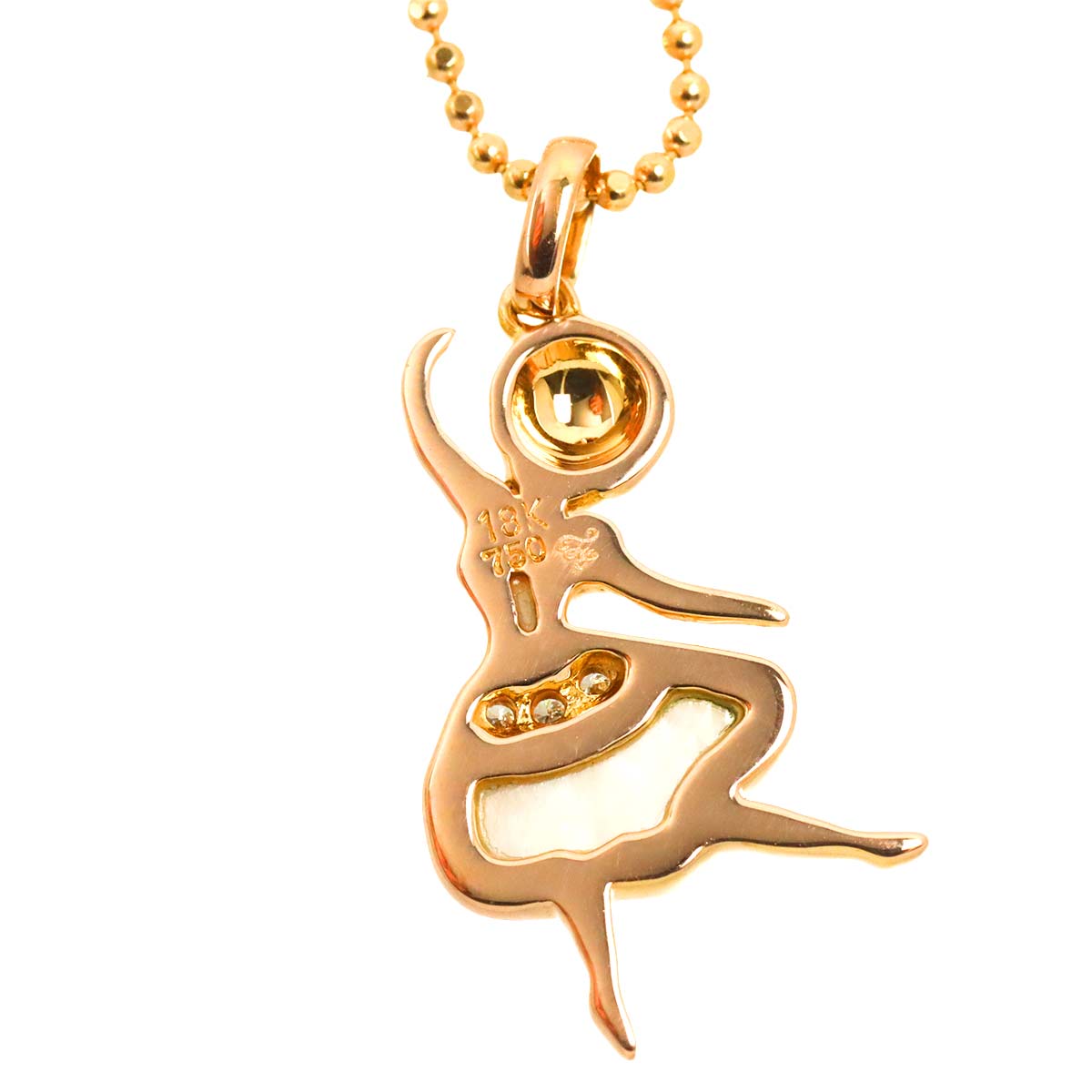 MOP Diamond Necklace 18K PG Pink Gold 750
