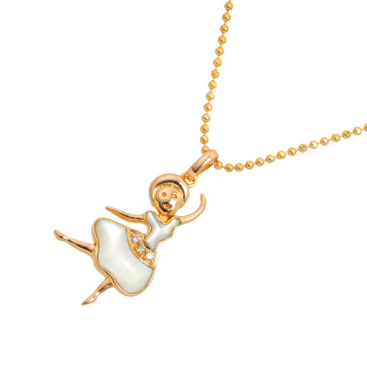 MOP Diamond Necklace 18K PG Pink Gold 750