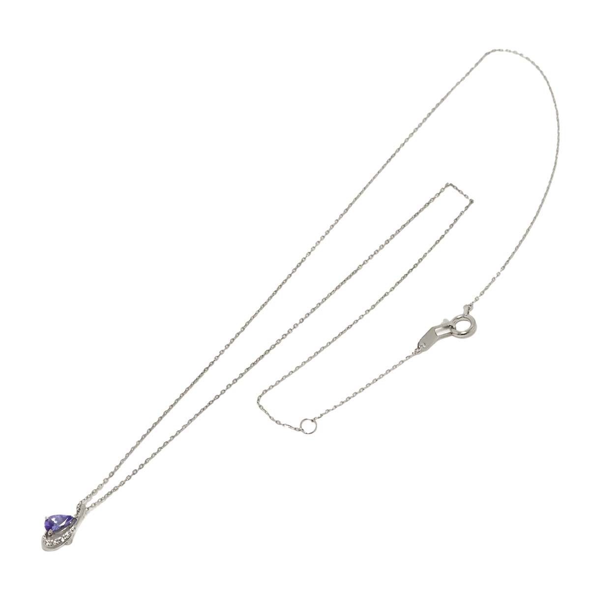 Tanzanite Diamond 0.01ct Necklace Pt Platinum