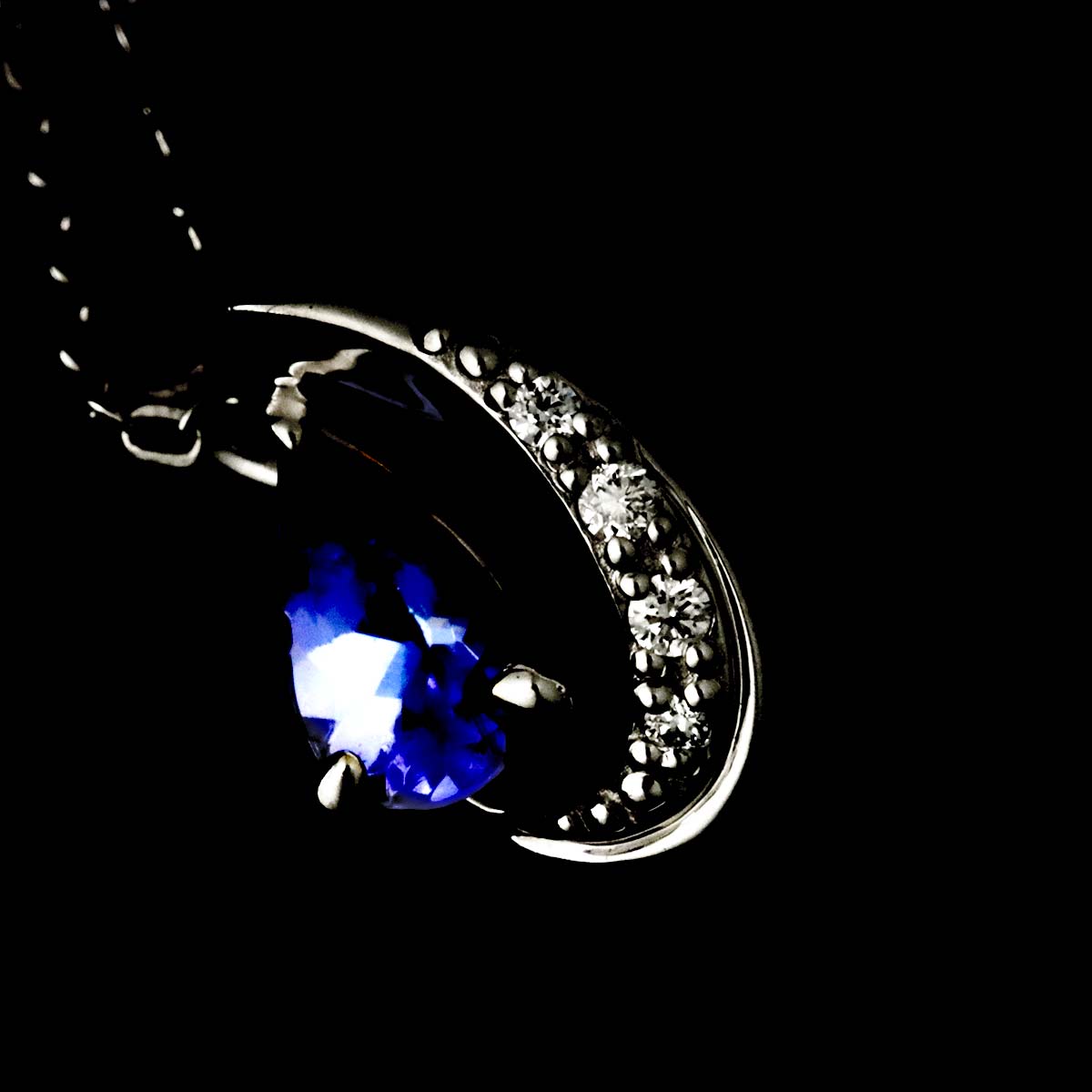Tanzanite Diamond 0.01ct Necklace Pt Platinum