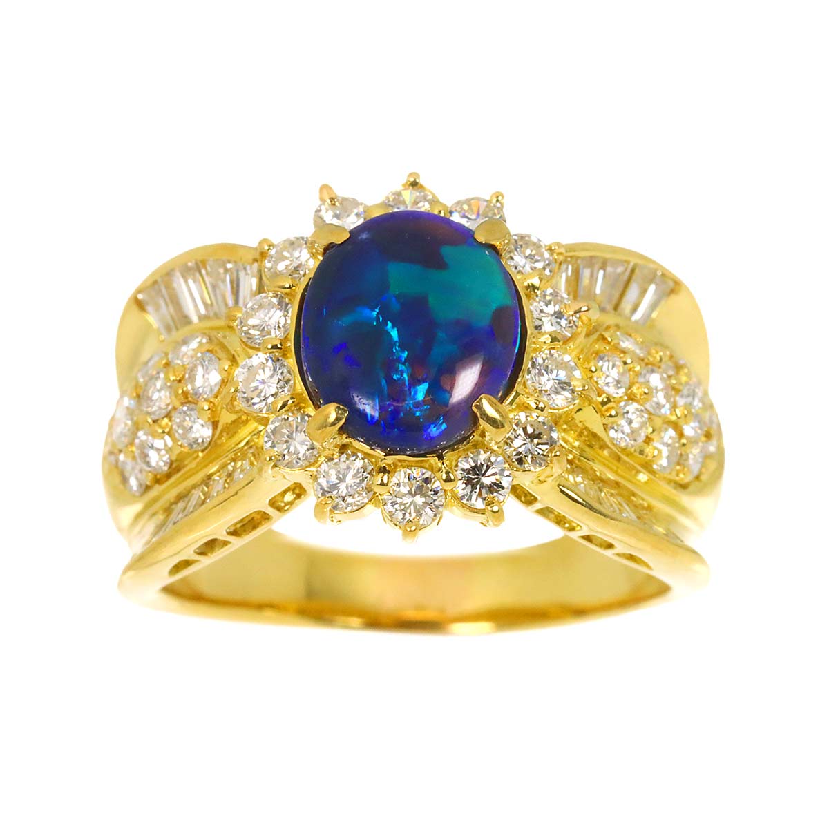 BlackOpal 1.425ct Diamond 1.43ct Ring 18K YG Yellow Gold 750 7.5(US)