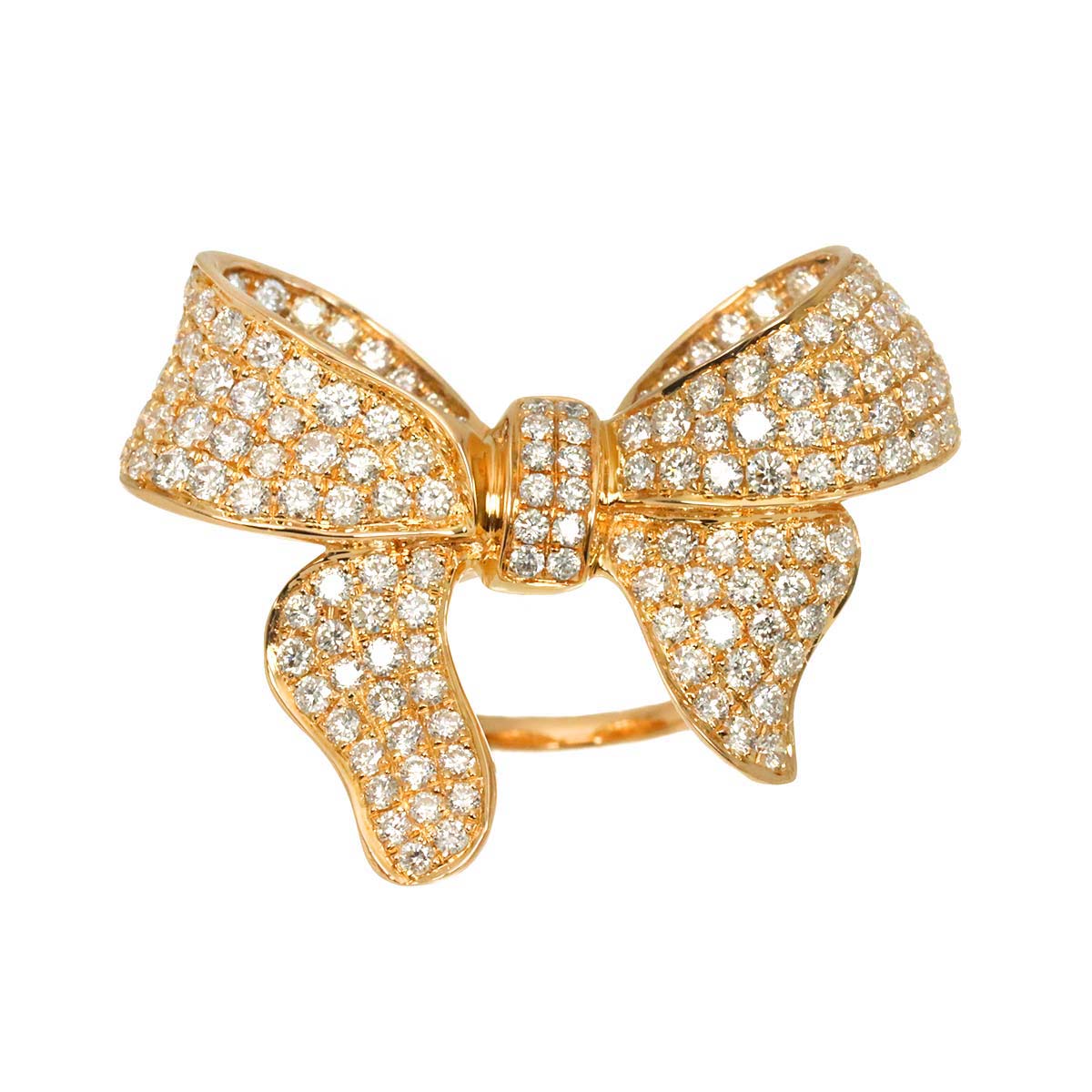Diamond 2.00ct Ring 18K PG Pink Gold 750 Size6(US)