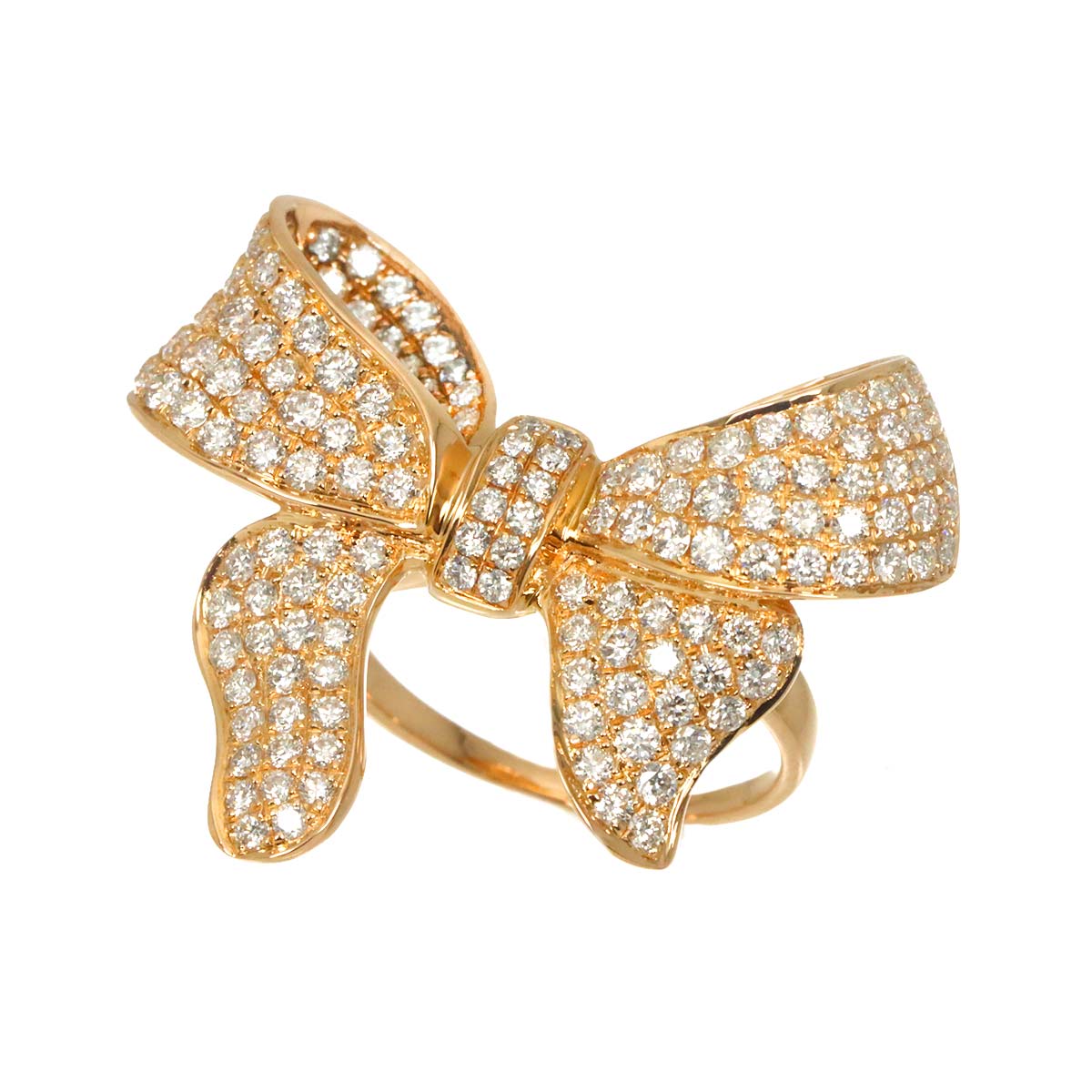 Diamond 2.00ct Ring 18K PG Pink Gold 750 Size6(US)