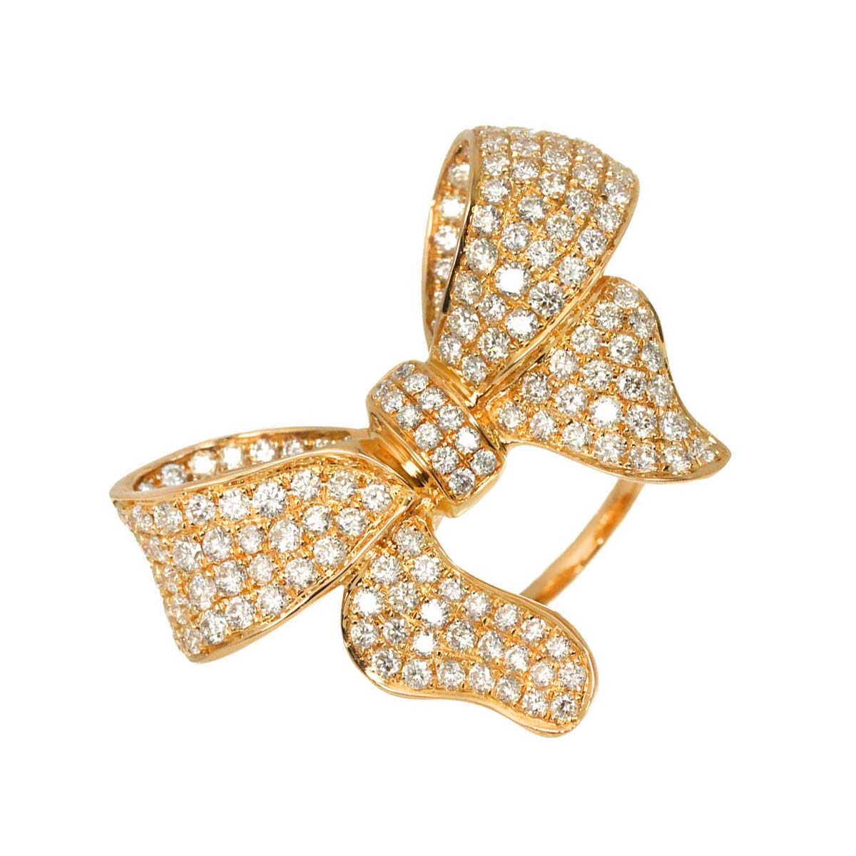 Diamond 2.00ct Ring 18K PG Pink Gold 750 Size6(US)