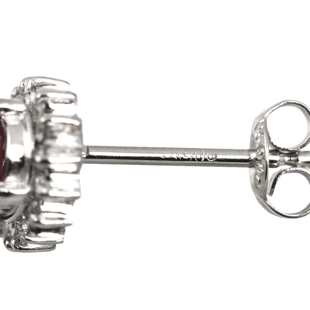 Ruby 0.69ct/0.64ct Diamond 0.12ct/0.12ct Earrings Pierced Pt