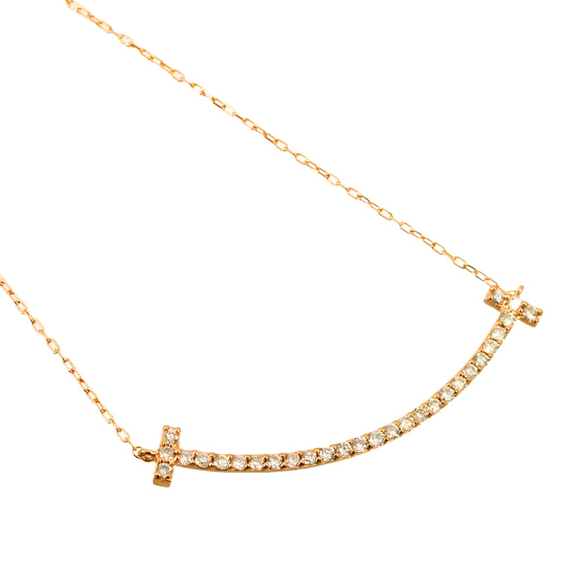 Diamond 0.30ct Necklace 18K K18 PG Pink Gold
