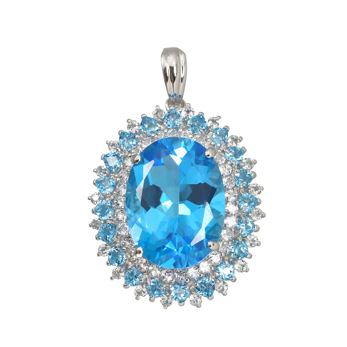Topaz 25.00ct Pendant Top 14K K18 WG White Gold 585