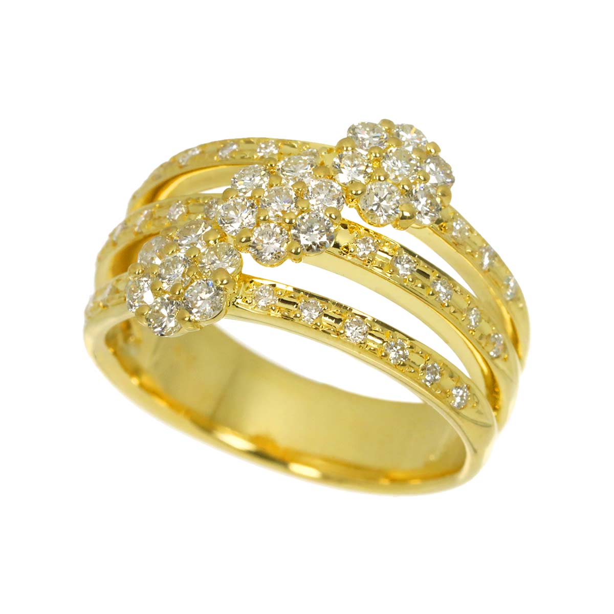 Diamond 0.80ct Ring 18K YG 750 Size6(US)