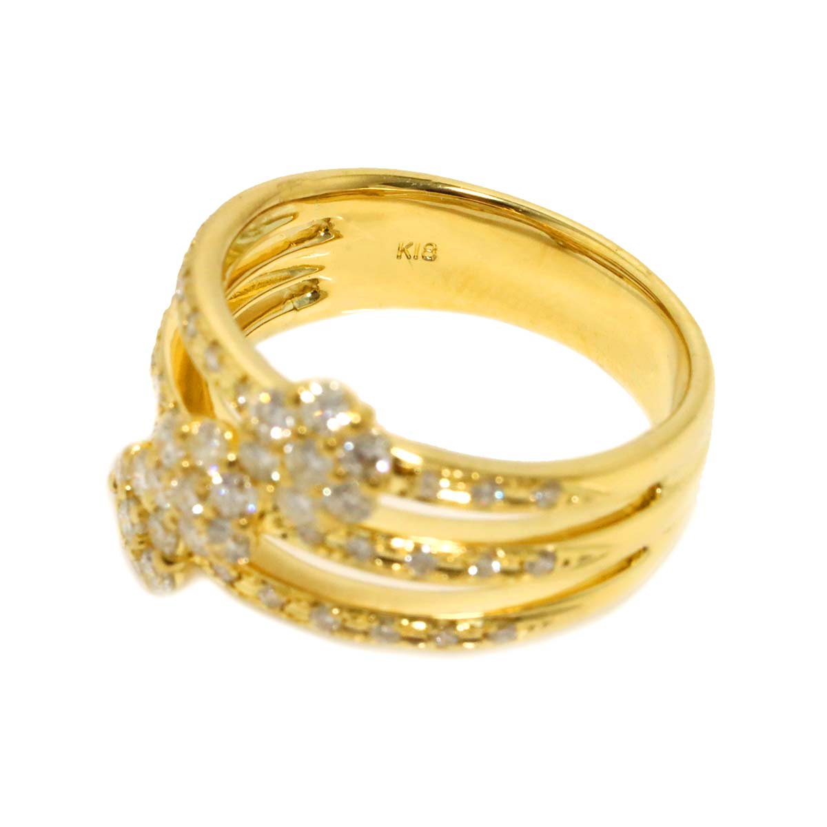 Diamond 0.80ct Ring 18K YG 750 Size6(US)