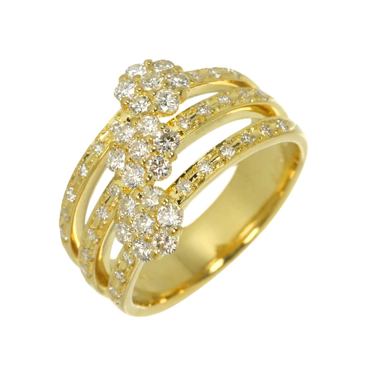 Diamond 0.80ct Ring 18K YG 750 Size6(US)
