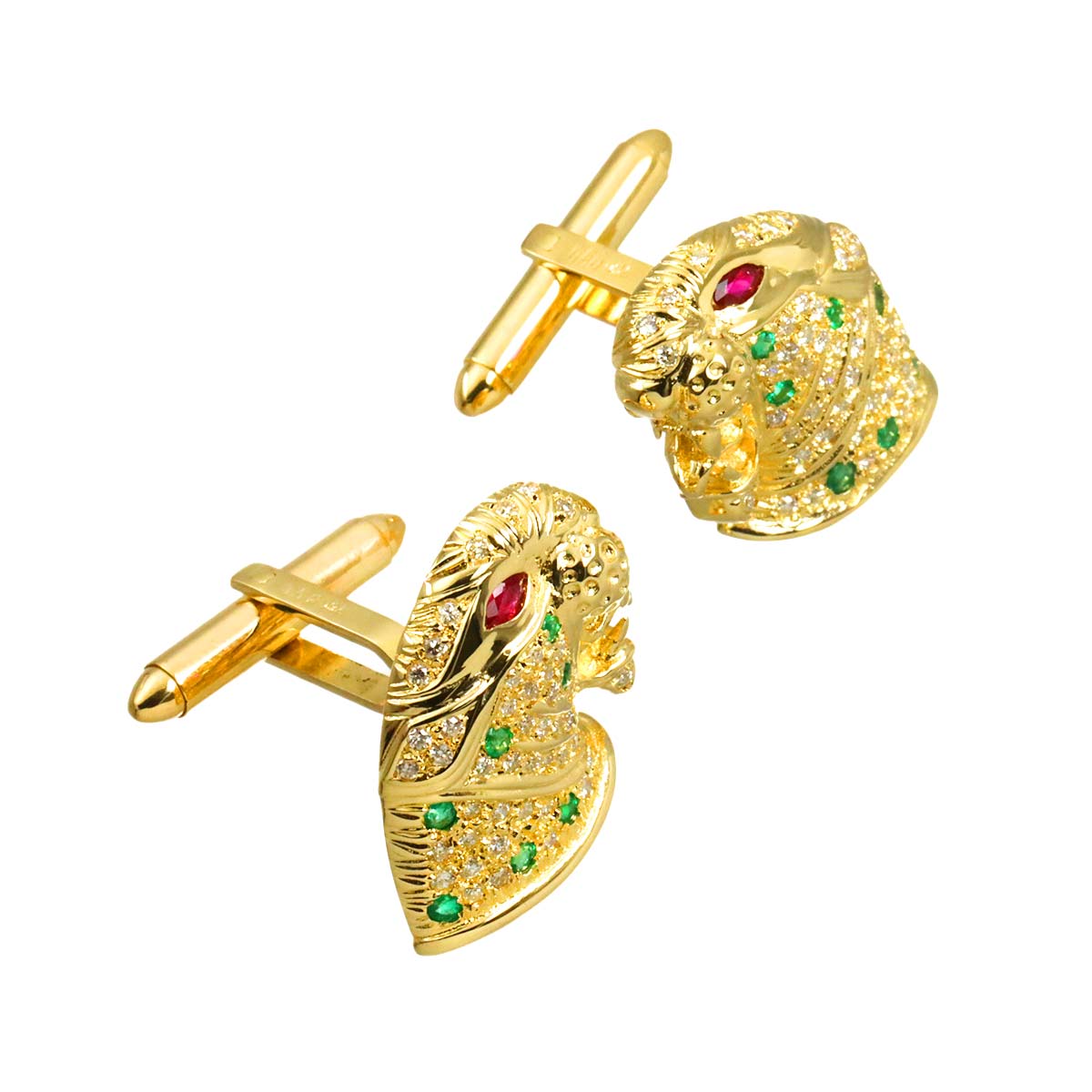 Diamond Multi Stone Cufflinks 18K YG 750
