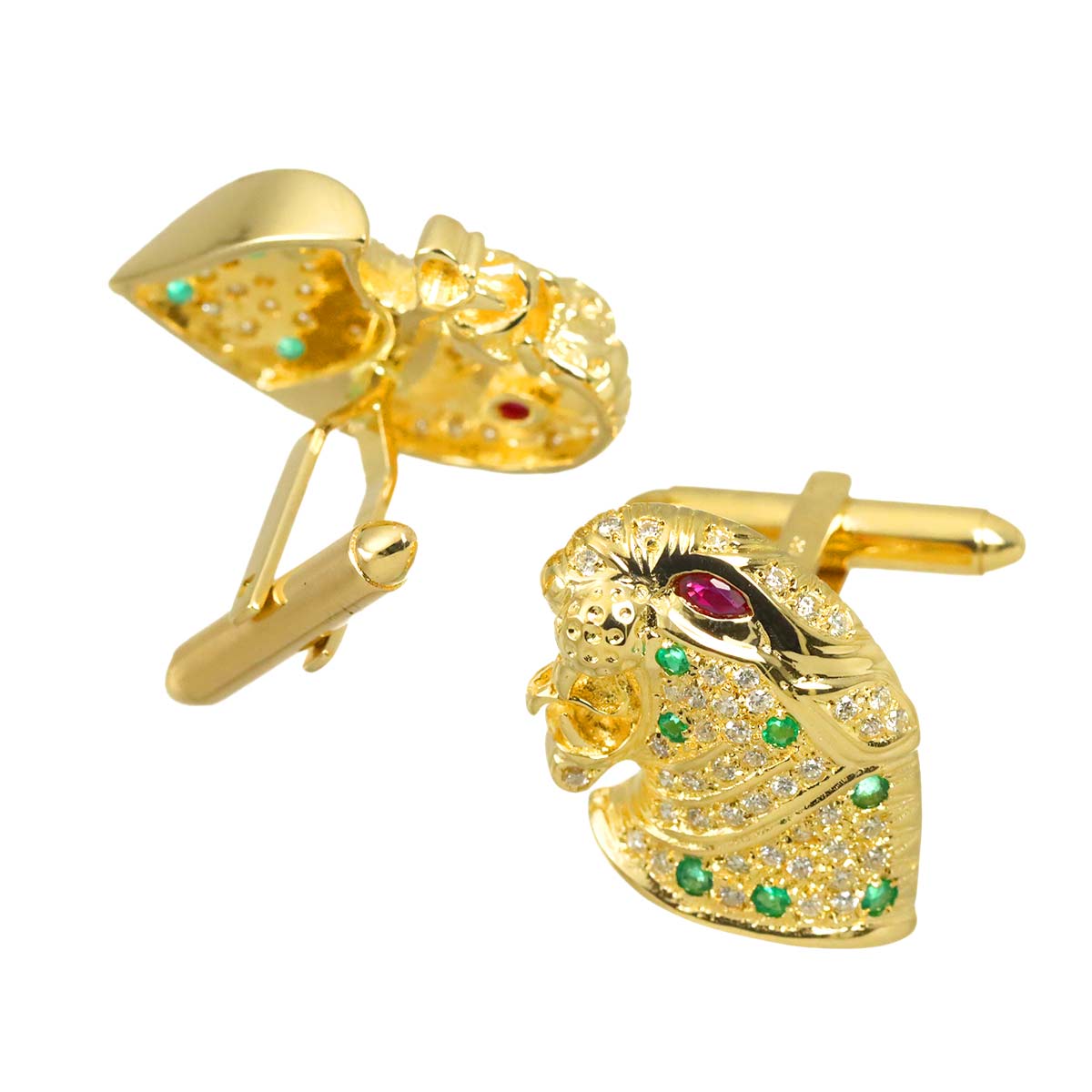 Diamond Multi Stone Cufflinks 18K YG 750