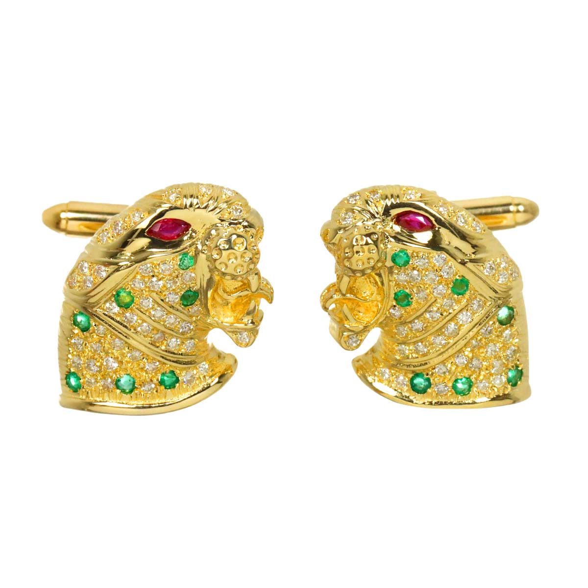 Diamond Multi Stone Cufflinks 18K YG 750