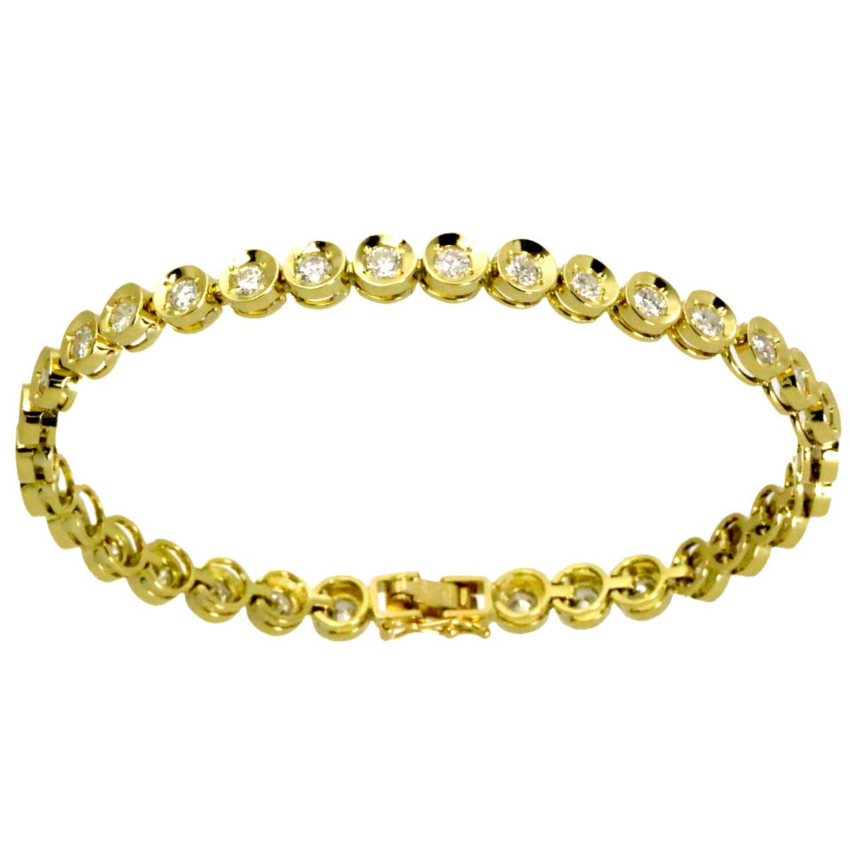 Diamond 3.03ct Bracelet K18 YG Yellow Gold 750