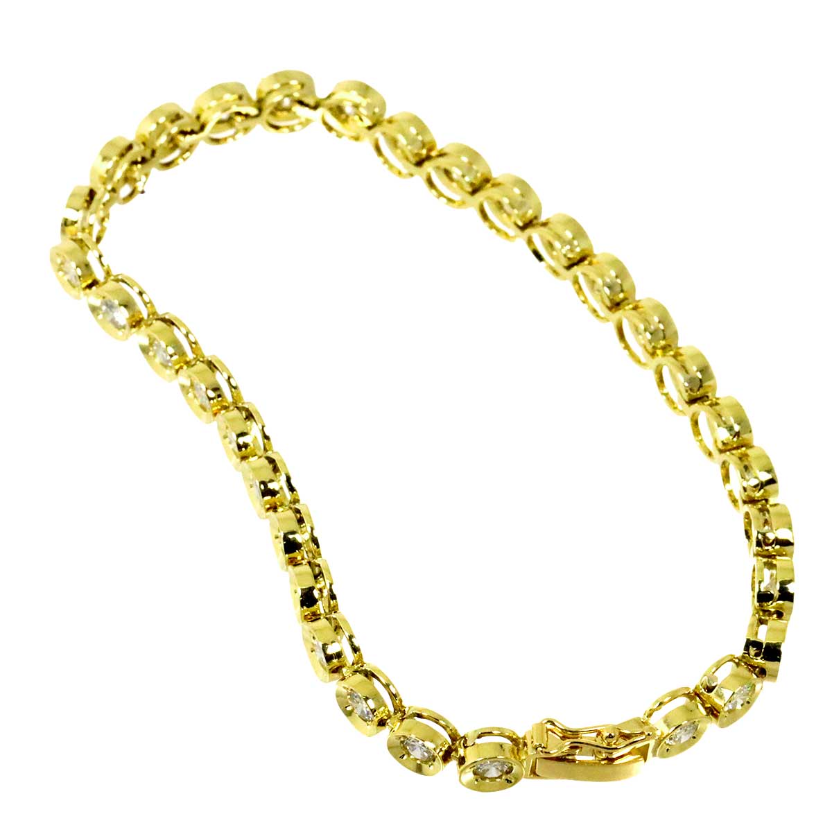 Diamond 3.03ct Bracelet K18 YG Yellow Gold 750