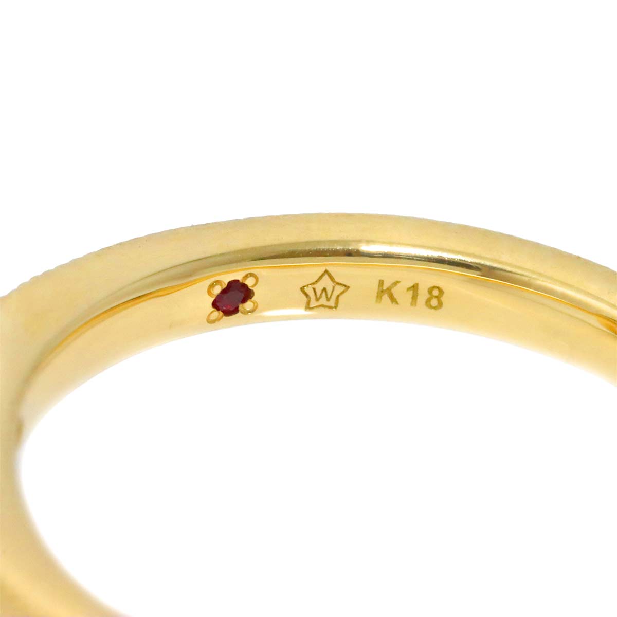 Diamond 0.102ct/0.13ct Ring 18K YG Yellow Gold 750 6-6.25(US)