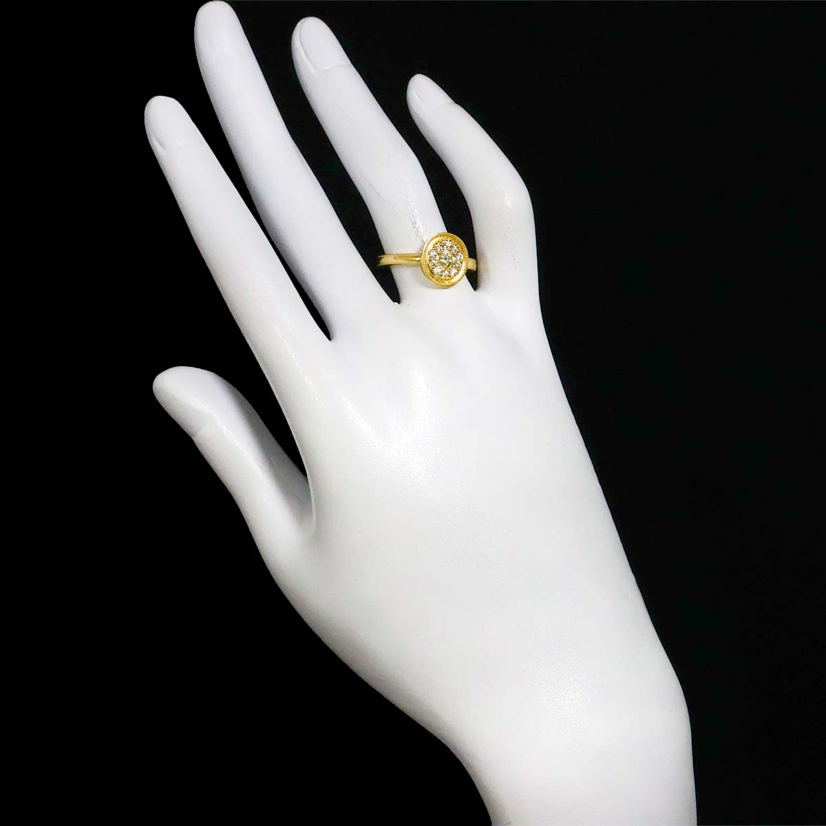 Diamond 0.102ct/0.13ct Ring 18K YG Yellow Gold 750 6-6.25(US)