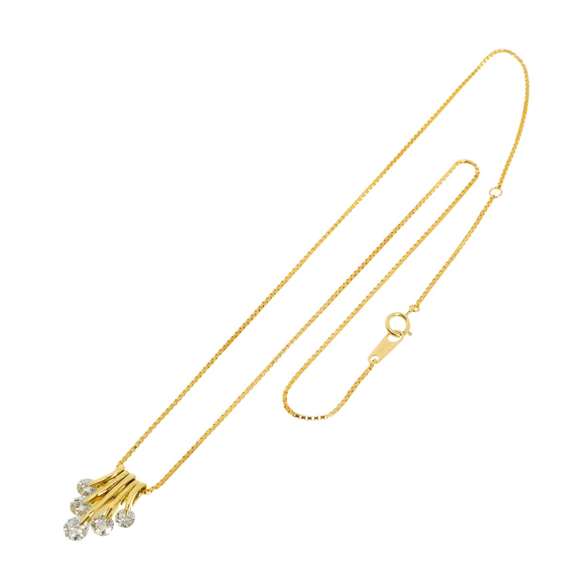 Diamond 1.02ct Necklace 18K YG Yellow Gold 750