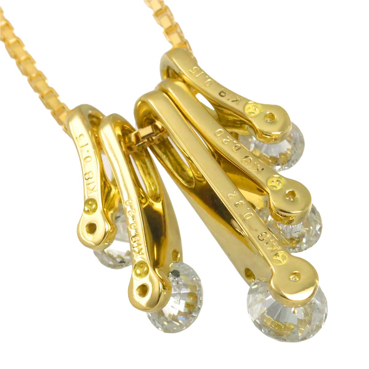 Diamond 1.02ct Necklace 18K YG Yellow Gold 750