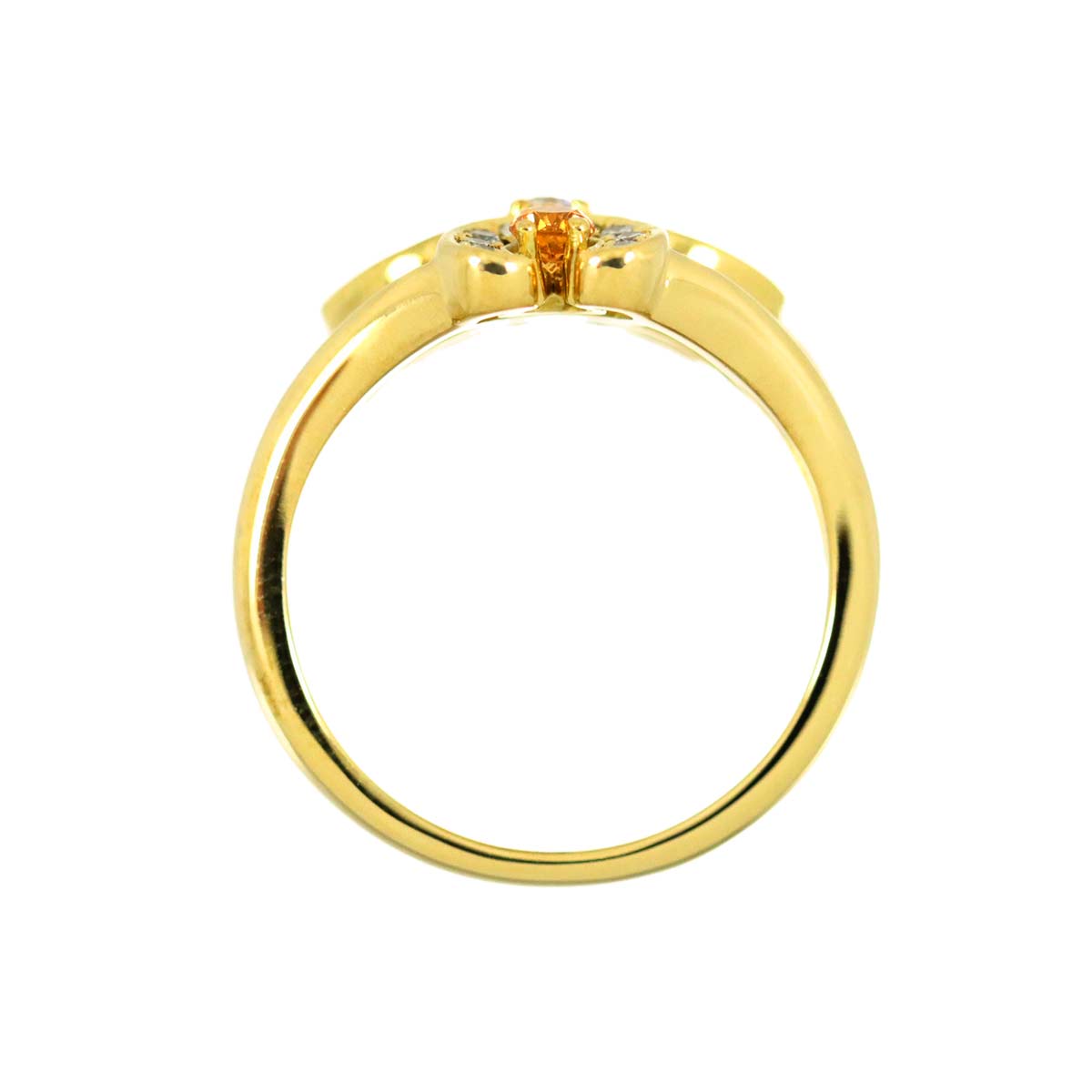 Sapphire 0.20 Diamond 0.15ct/0.08ct Ring 18K K18 YG 4.5-4.75(US)
