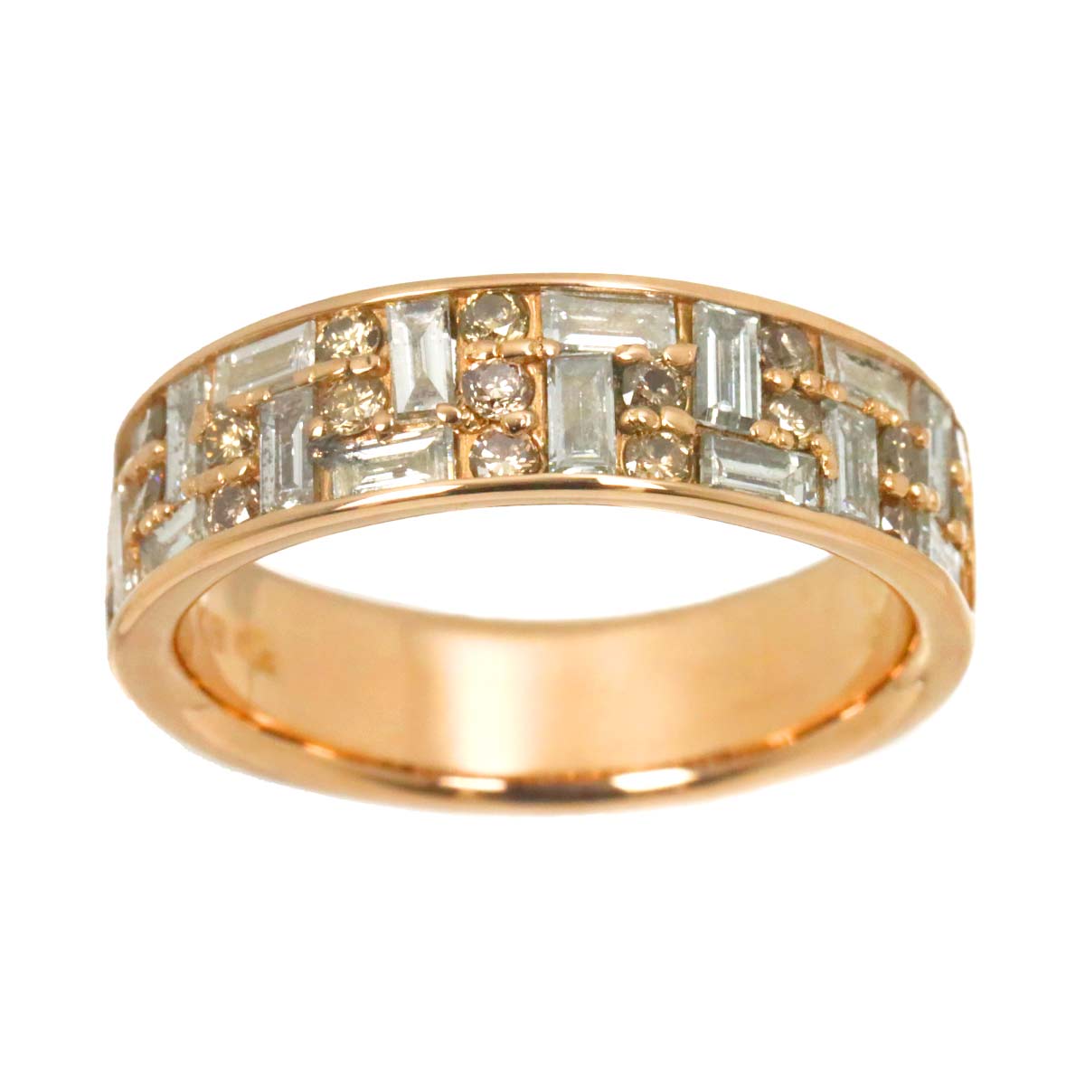 Diamond 0.80ct/0.33ct Ring 18K PG Pink Gold 750 Size5.75-6(US)