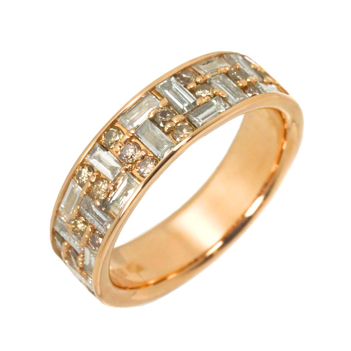 Diamond 0.80ct/0.33ct Ring 18K PG Pink Gold 750 Size5.75-6(US)
