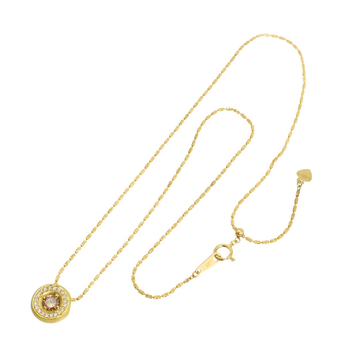 Diamond 0.363ct/0.13ct Necklace 18K YG Yellow Gold 750