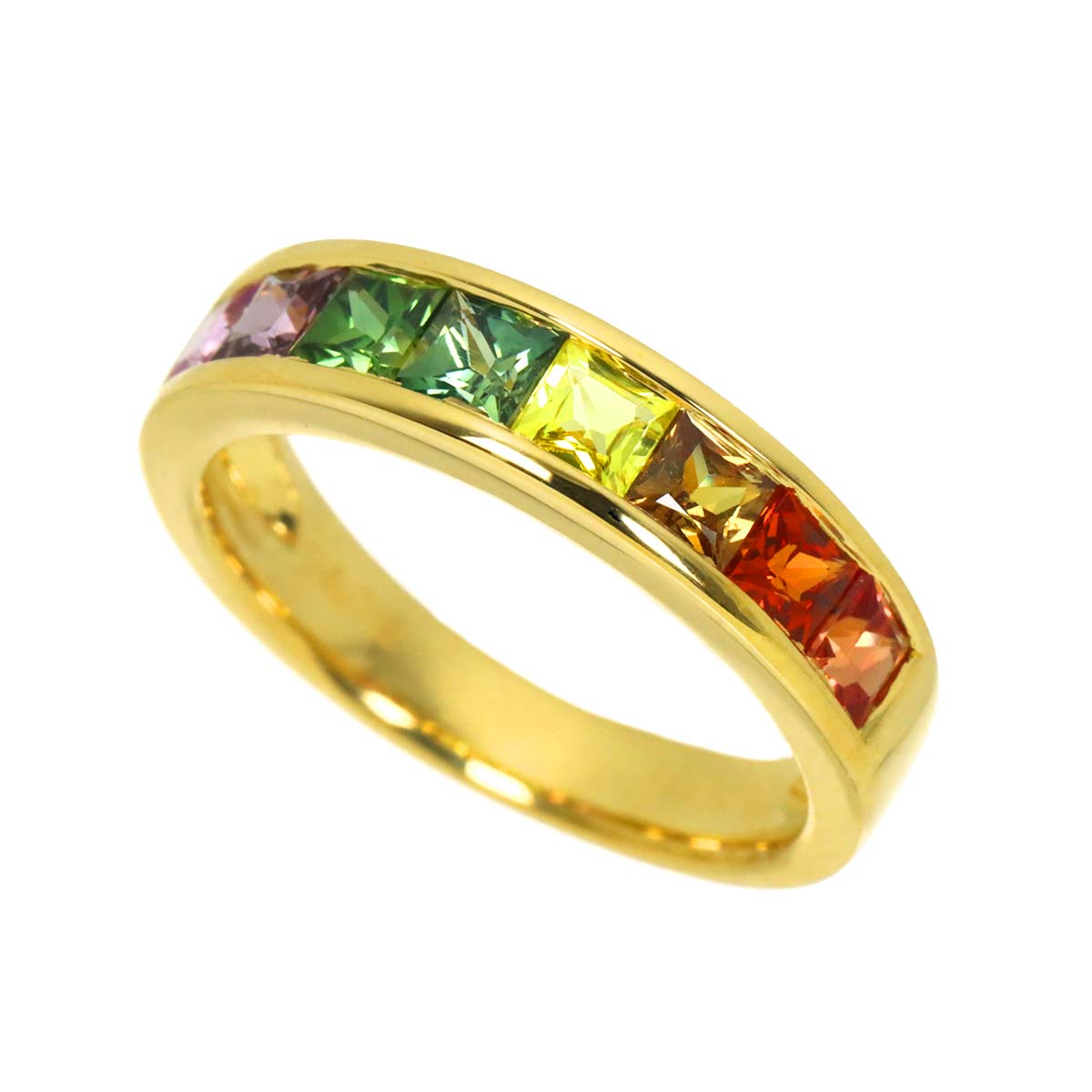 Sapphire 1.63ct Ring 18K YG Yellow Gold 750 size5.5-5.75(US)