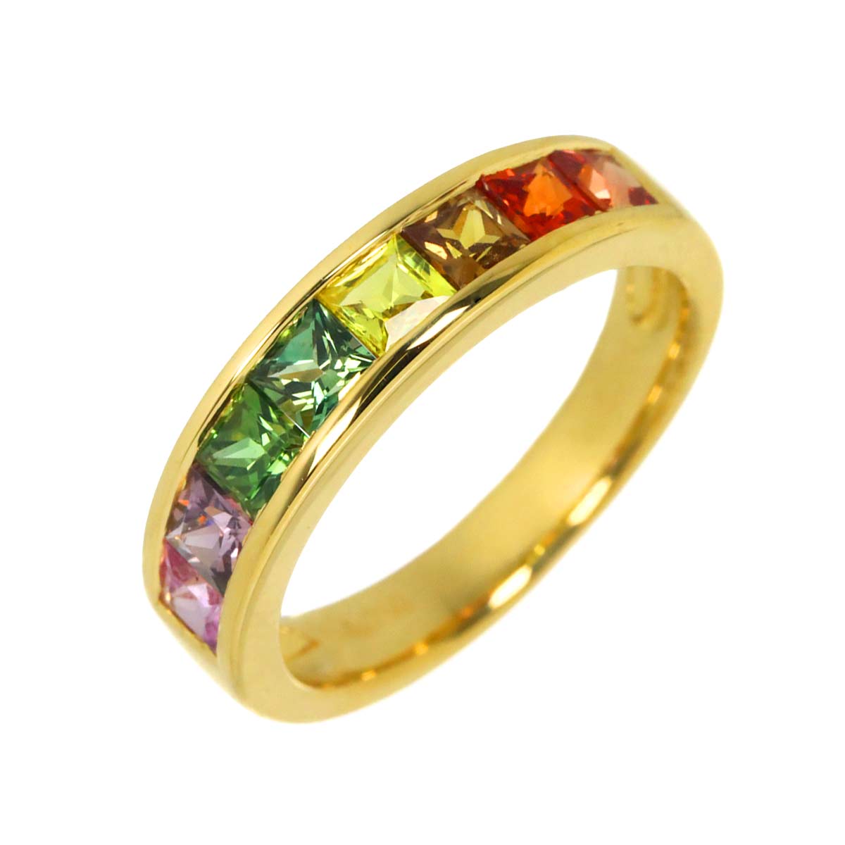 Sapphire 1.63ct Ring 18K YG Yellow Gold 750 size5.5-5.75(US)