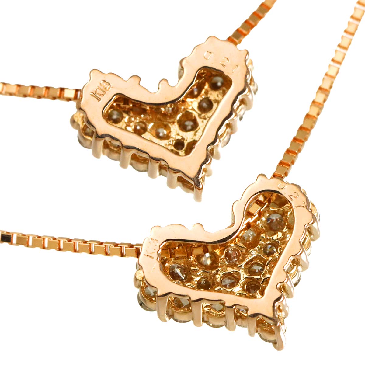 Diamond 0.27ct/0.21ct Necklace 18K Pink Gold 750