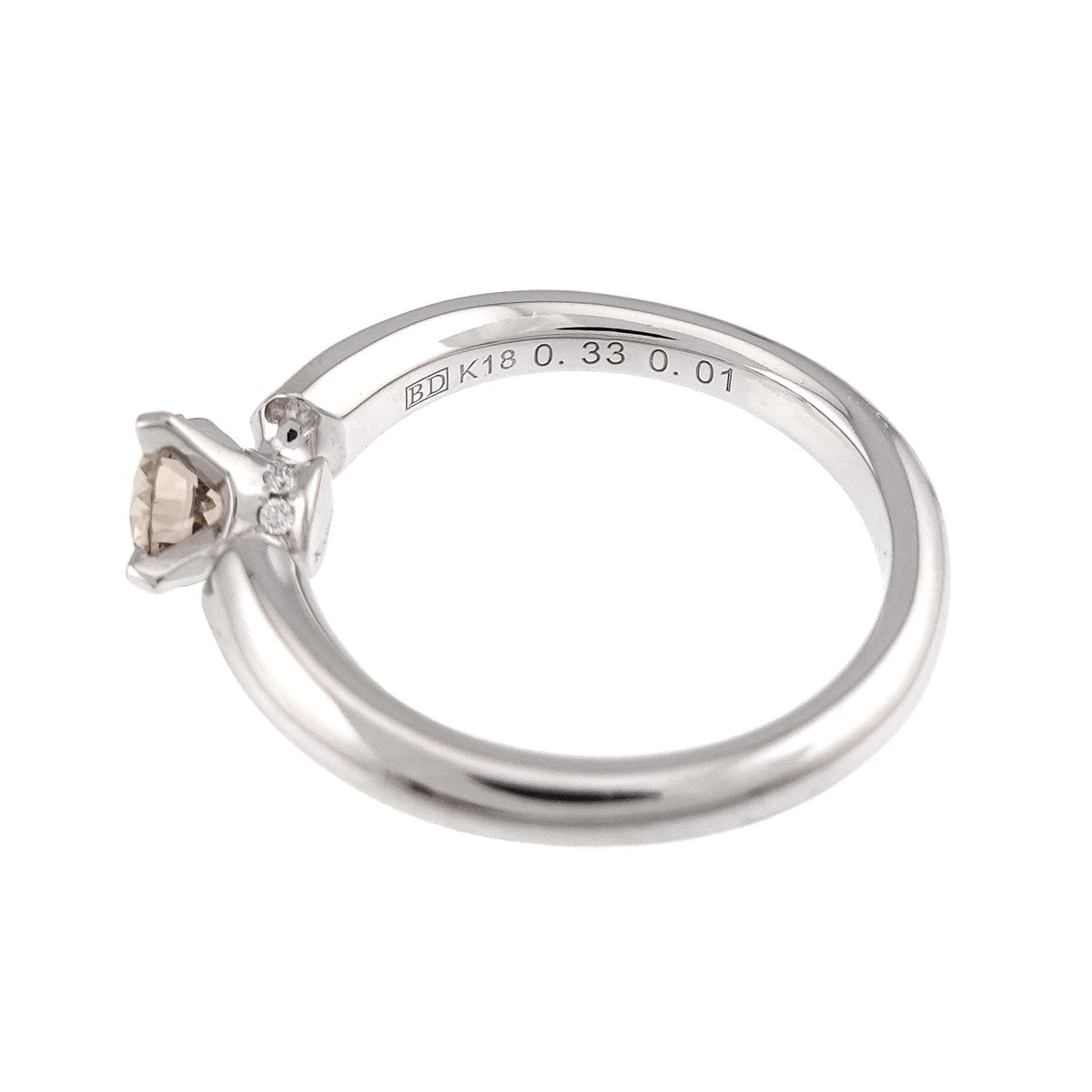 Brown Diamond 0.33ct Diamond 0.01ct Ring 18K WG 3.75(US)
