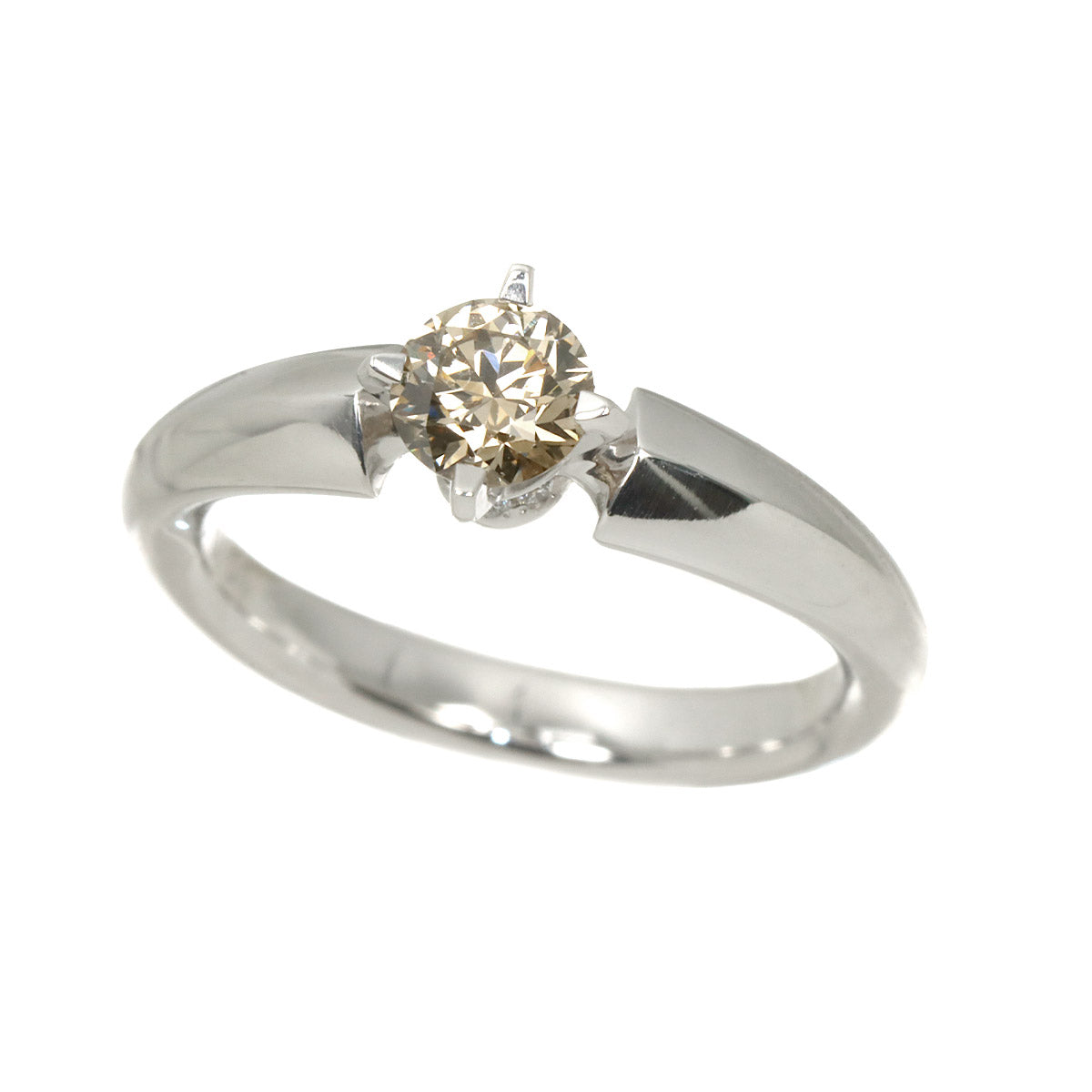 Brown Diamond 0.33ct Diamond 0.01ct Ring 18K WG 3.75(US)