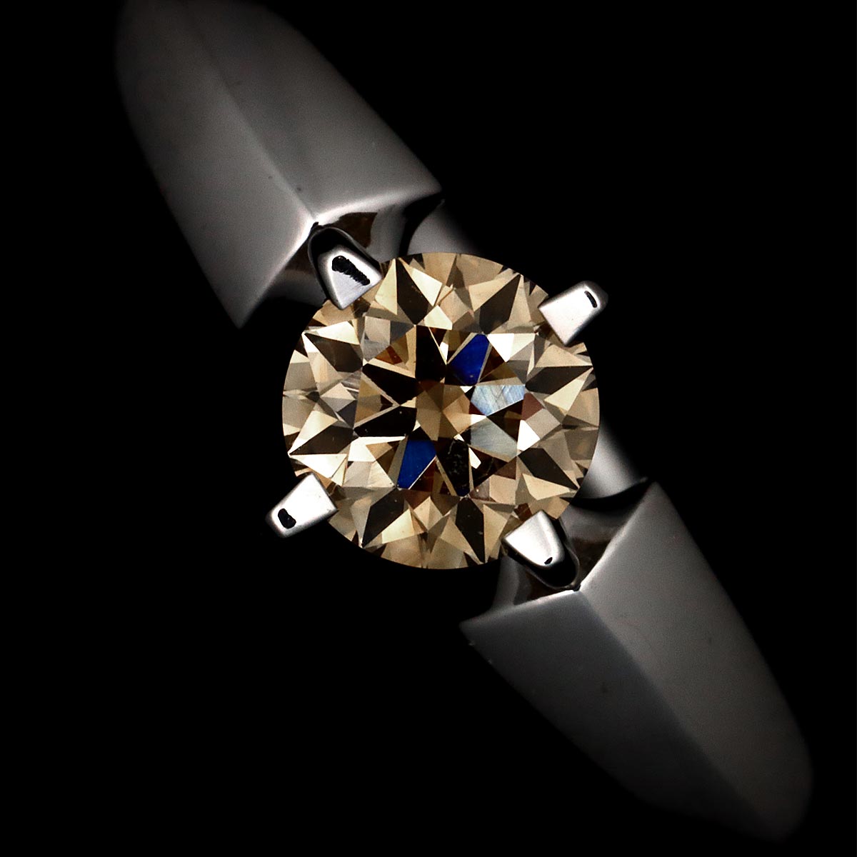 Brown Diamond 0.33ct Diamond 0.01ct Ring 18K WG 3.75(US)